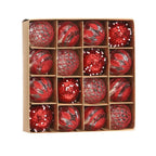 OEM Christmas Ball Ornaments Glitter Electroplated Plastic Xmas Tree Hanging Baubles Red 6cm 16 Pack