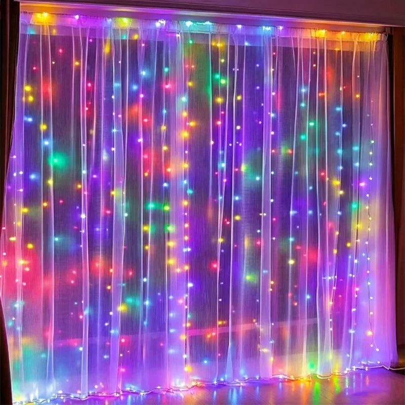 OEM Curtain LED String Lights USB Remote 8 Modes 600 LED 6Mx3M
