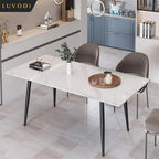 OEM Dining Table Sintered Stone Top Seats 4-6 White