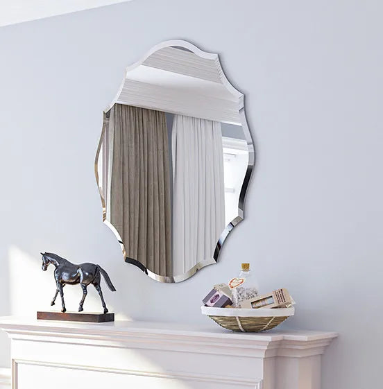 OEM Wall Mirror Asymmetrical Decorative Silver