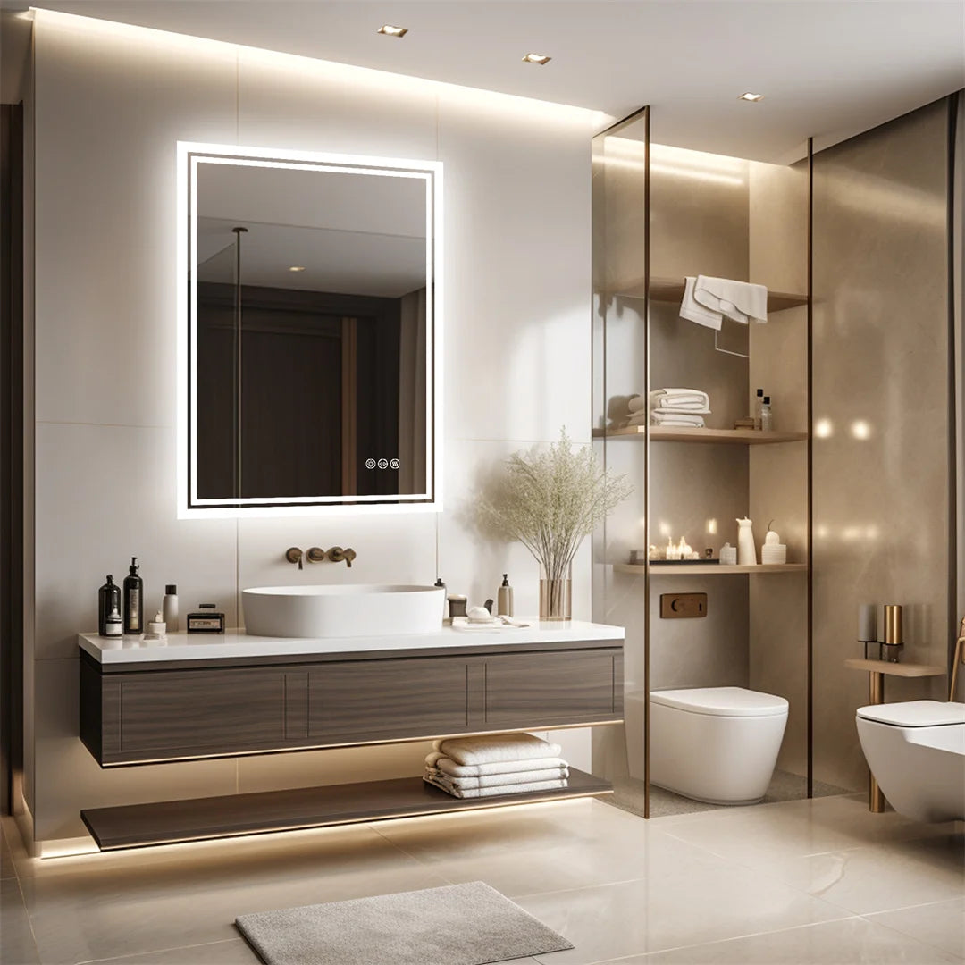OEM Bathroom Mirror Rectangular LED White