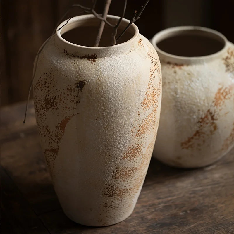 OEM Decorative Vase Speckled Ceramic Design Beige Large