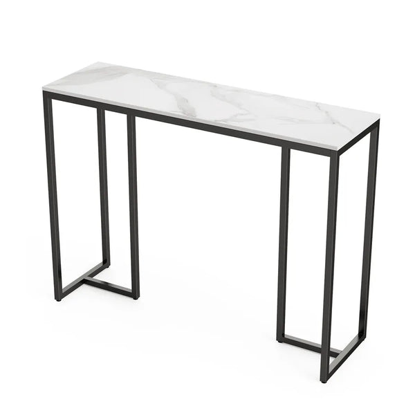 OEM Console Table Sintered Stone Top Metal Frame Black/White