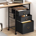 File Cabinet with 3 Drawers - Black