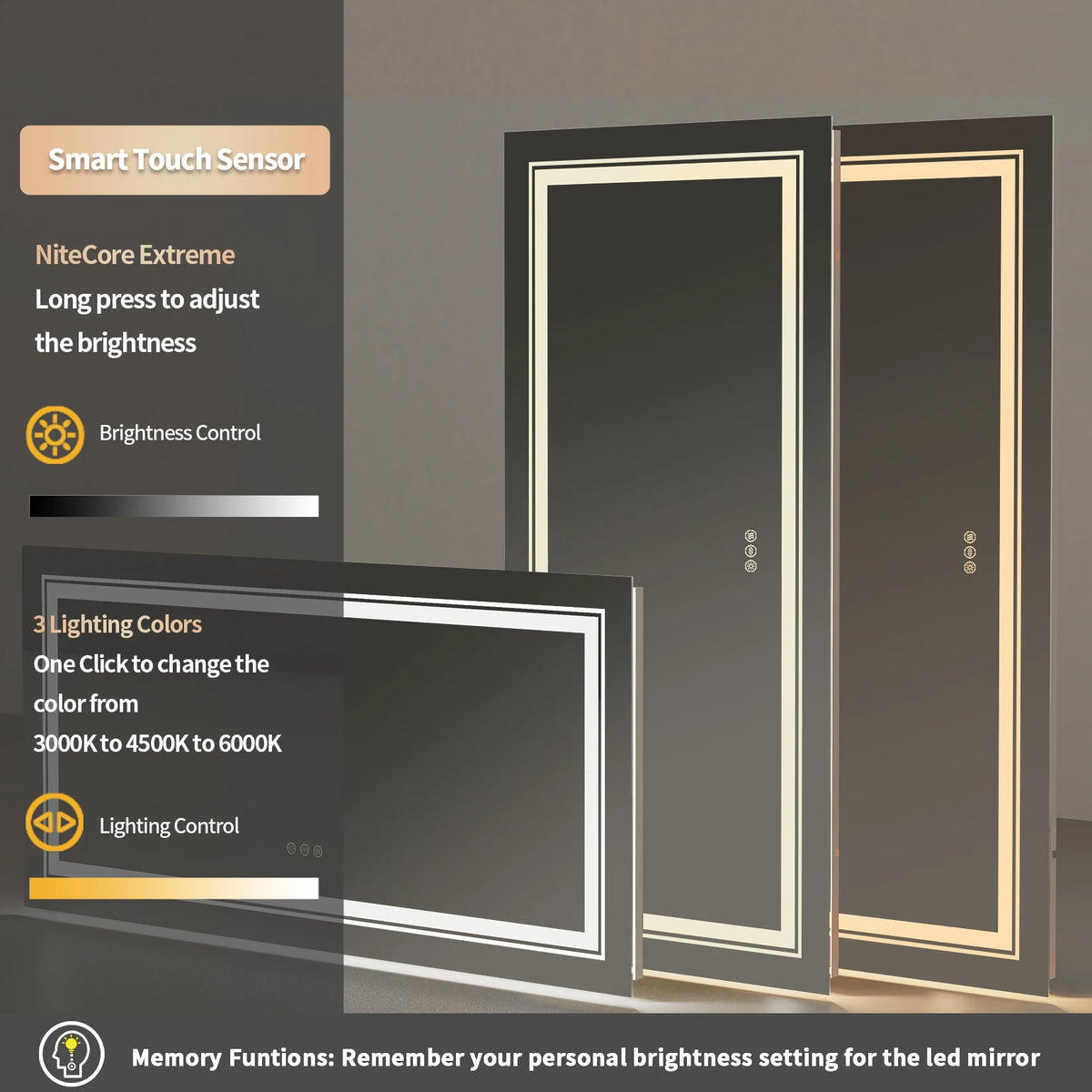 OEM Bathroom Mirror Silver 100x60cm