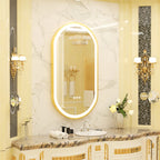 OEM Bathroom Mirror Oval LED Anti-Fog Gold