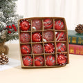 OEM Christmas Ball Ornaments Glitter Electroplated Plastic Xmas Tree Hanging Baubles Red 6cm 16 Pack