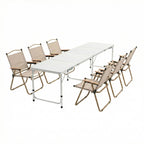 OEM 7 Piece Folding Camping Table Chair Set Aluminium 240 × 60 ×69cm