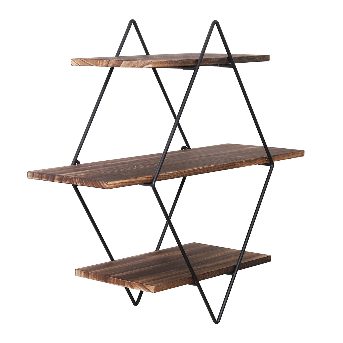 OEM Decorative Wooden Display Shelf Wall Mounted Floating Brown