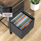 File Cabinet with 3 Drawers - Black