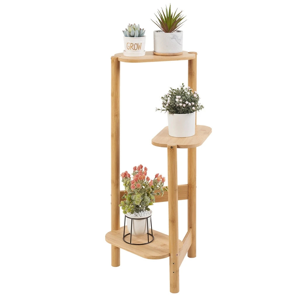 OEM Plant Stand Corner Display Shelf Natural Wood