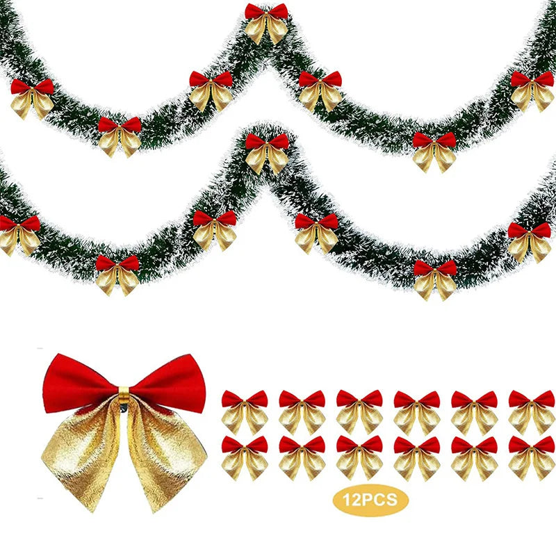 OEM Christmas Tinsel Ribbon Garland PVC Red Gold 2m 1 Piece
