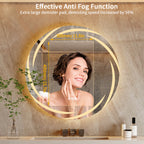 OEM Bathroom Mirror Round LED Anti-Fog 3 Colour Lights Silver 60cm