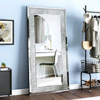 OEM Wall Mirror Crushed Diamond Silver