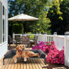 OEM Pet Bed Elevated Cooling Detachable Plush Bolster Gray Large