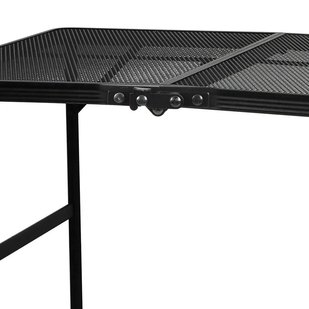 OEM Folding Grill Table Adjustable Height Steel Mesh Top Black 90 × 60 ×70cm