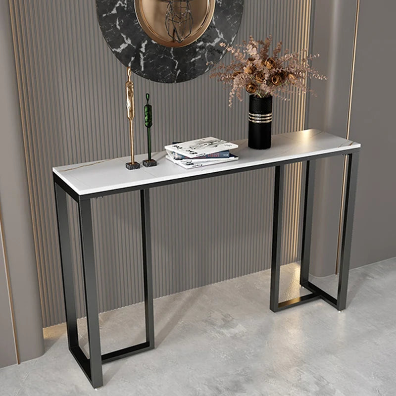 OEM Console Table Marble Accent White Marble 100x30x78.5CM