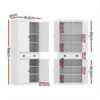 OEM Buffet Sideboard Storage Cabinet 6-Tier with Drawer White 76.5x41x184cm