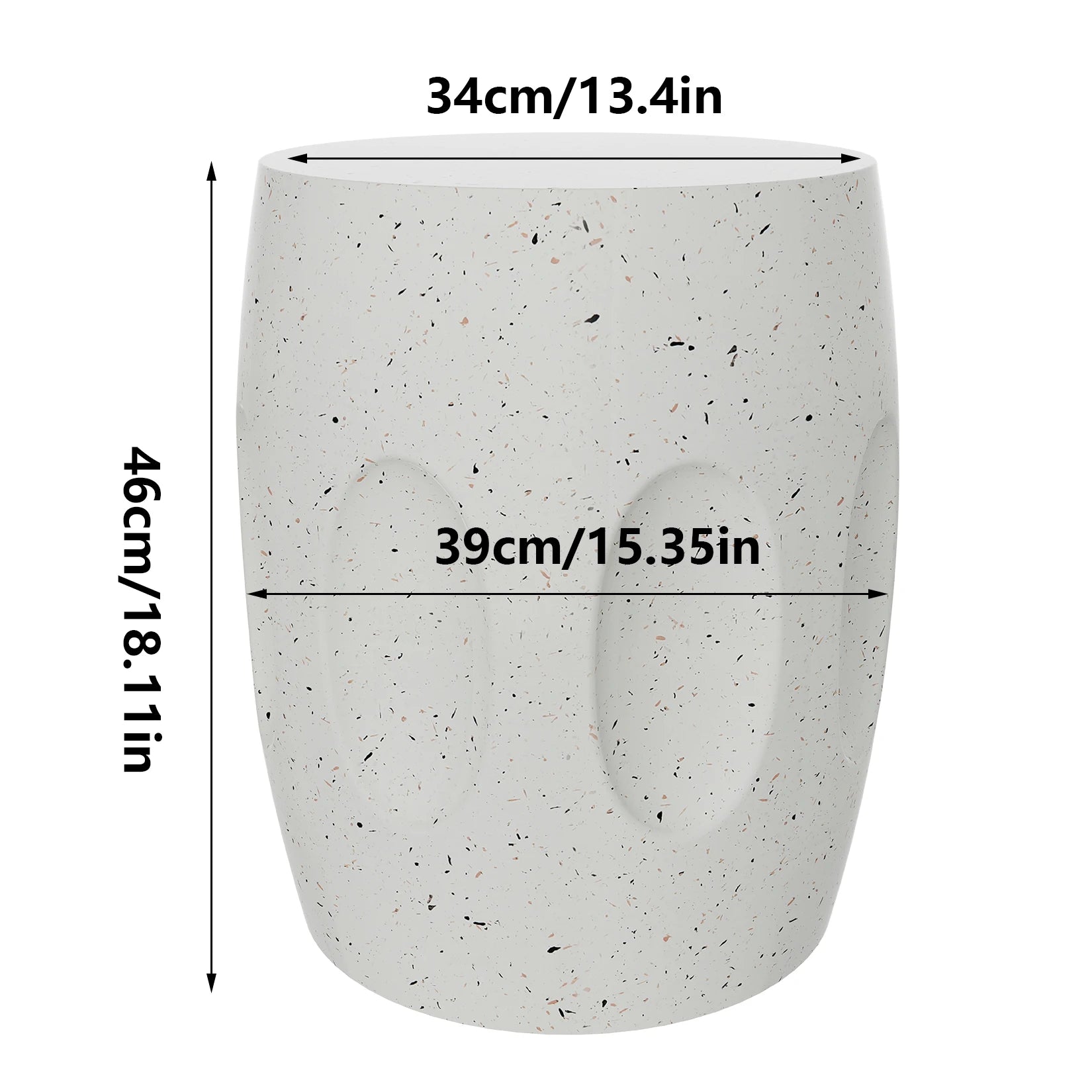 OEM Side Table Lightweight Concrete Faux Terrazzo White