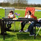 OEM Folding Grill Table Adjustable Height Steel Mesh Top Black 90 × 60 ×70cm