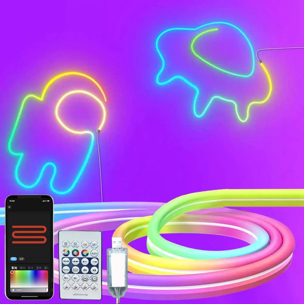 OEM Smart RGBIC Neon LED Strip Light Bluetooth Music Waterproof 3m