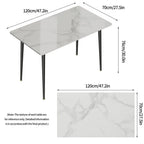 OEM Dining Table Sintered Stone Top Seats 4-6 White