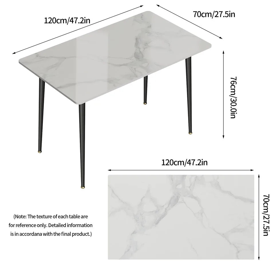 OEM Dining Table Sintered Stone Top Seats 4-6 White