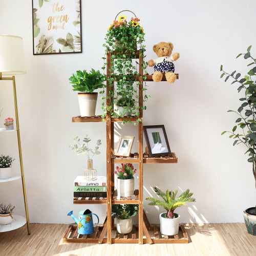 OEM Plant Stand Wooden 6-Tier Brown