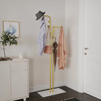 OEM Clothes Rack Heavy Duty Dual-Pole Metal Stone Base