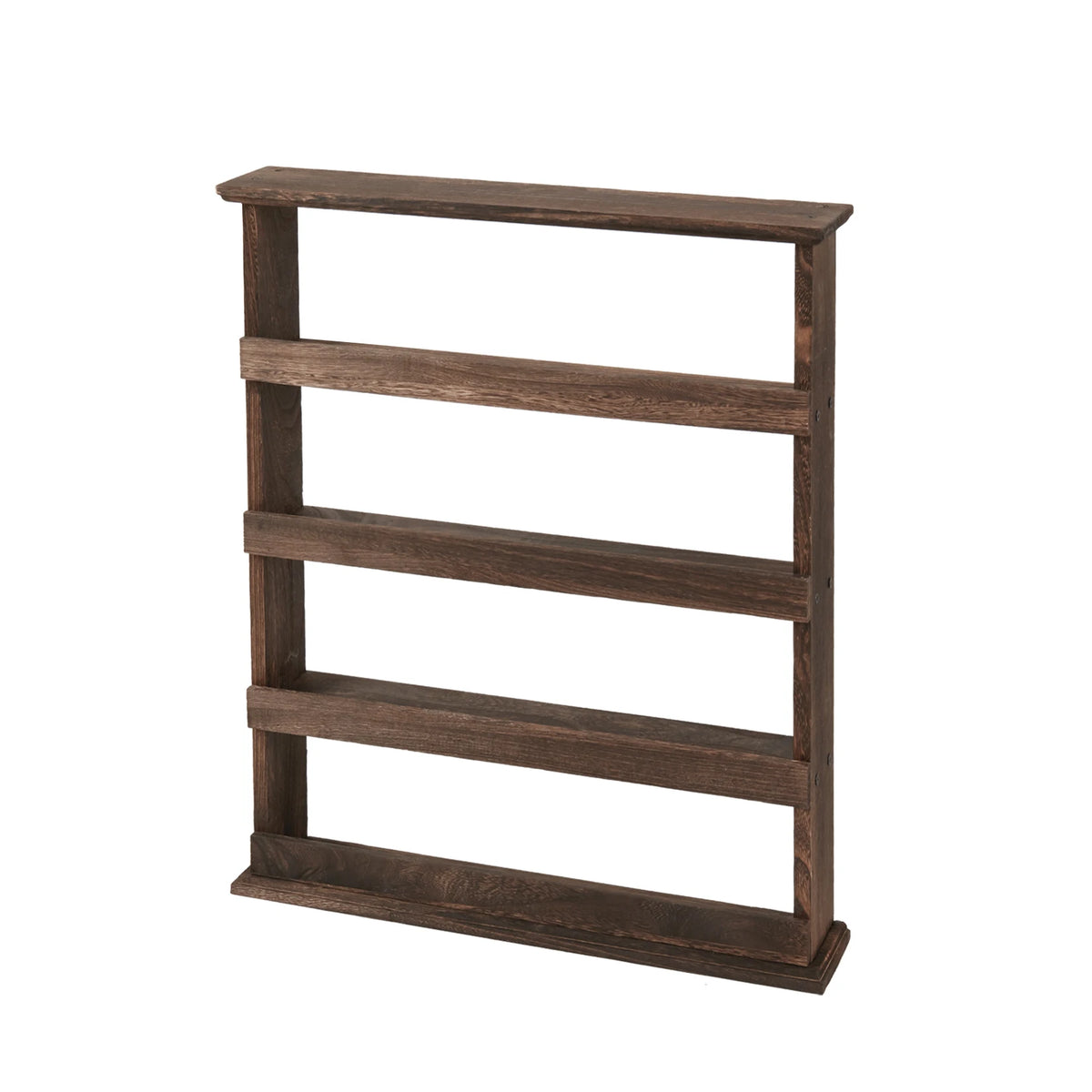 OEM Floating Shelf Wooden 4-Tier Dark Brown
