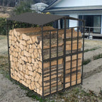 OEM Firewood Log Rack Metal Frame Protective Cover Black