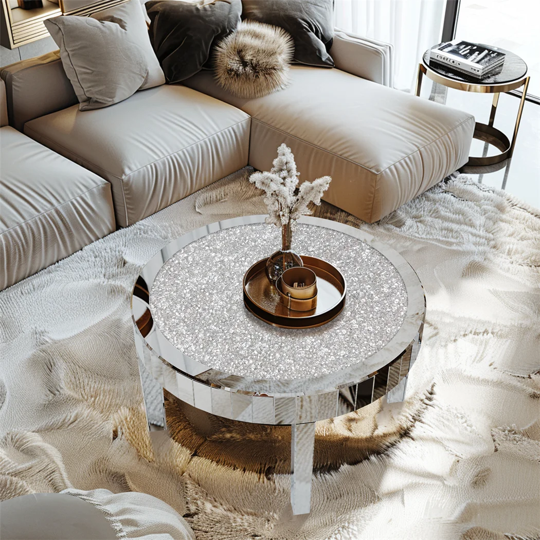 OEM Coffee Table Round Mirrored Silver