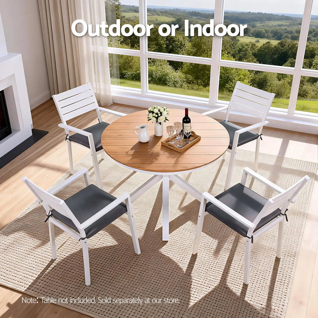 OEM Outdoor Dining Chairs Stackable Aluminium White 49x48x82.5cm