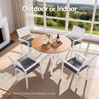 OEM Outdoor Dining Chairs Stackable Aluminium White 49x48x82.5cm