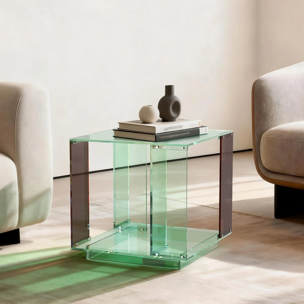 OEM Record Player Table 2-Tier Acrylic Open Storage Shelf