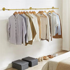 OEM Clothes Rail Wall Mounted Adjustable Length Black