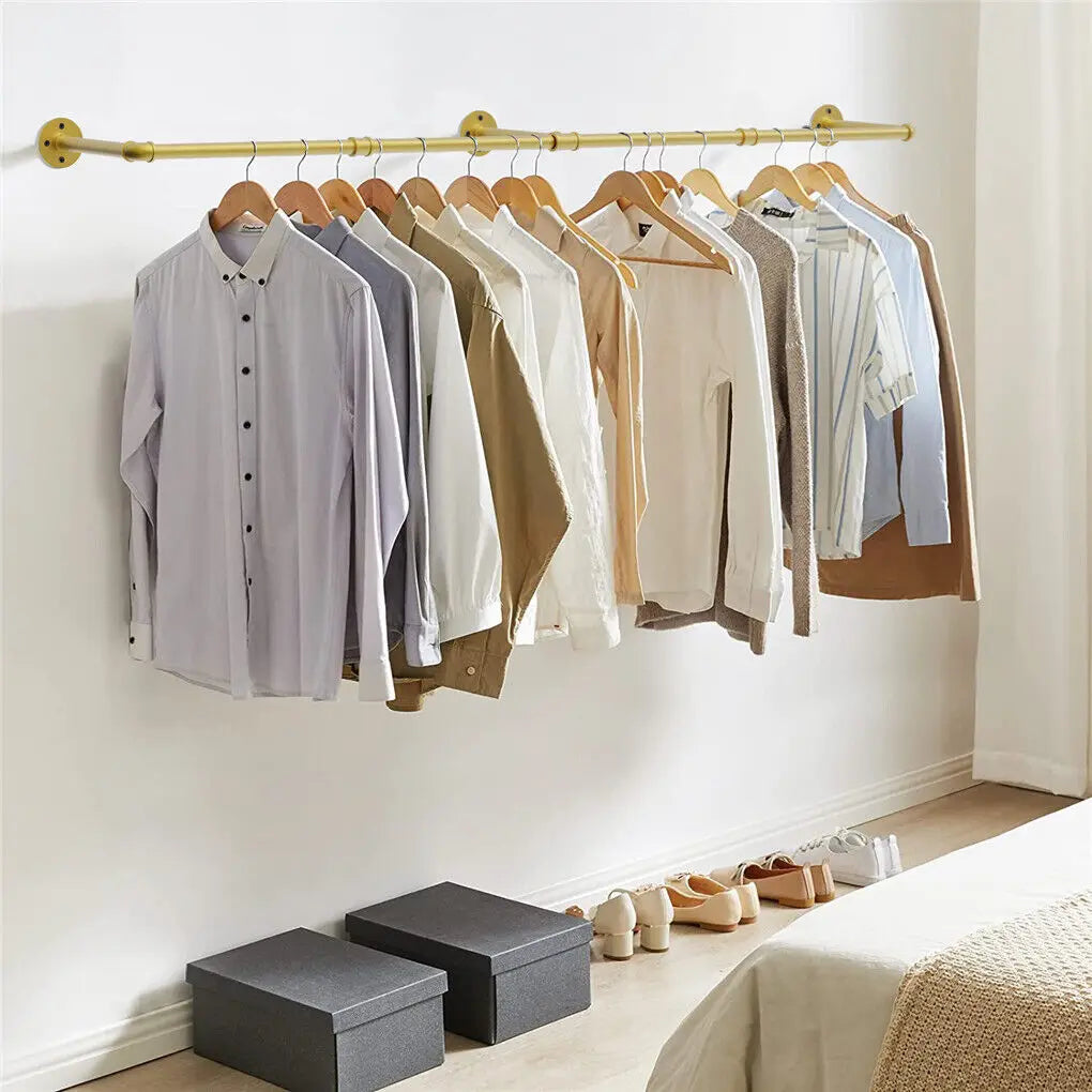 OEM Clothes Rail Wall Mounted Adjustable Length Black