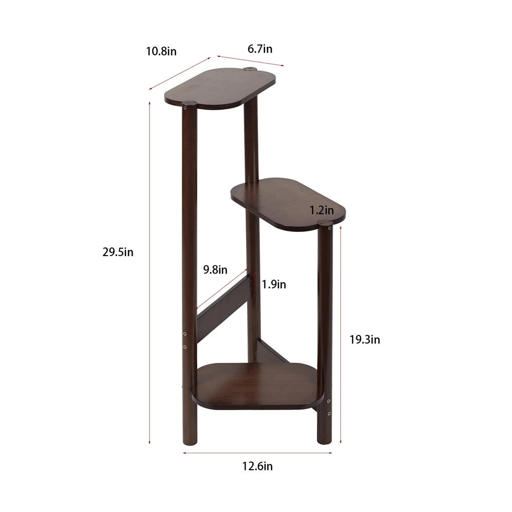 OEM Plant Stand 3-Tier Bamboo Corner Shelf Natural