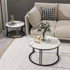 OEM Coffee Table Set 2 Piece Sintered Stone Black/White