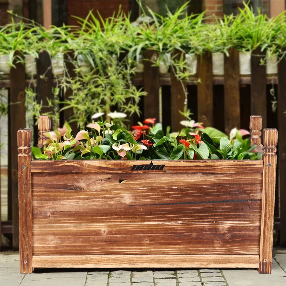 OEM Raised Planter Box Wooden Natural Wood