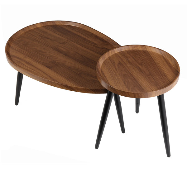 Nesting Coffee Table Set - MDF - Walnut
