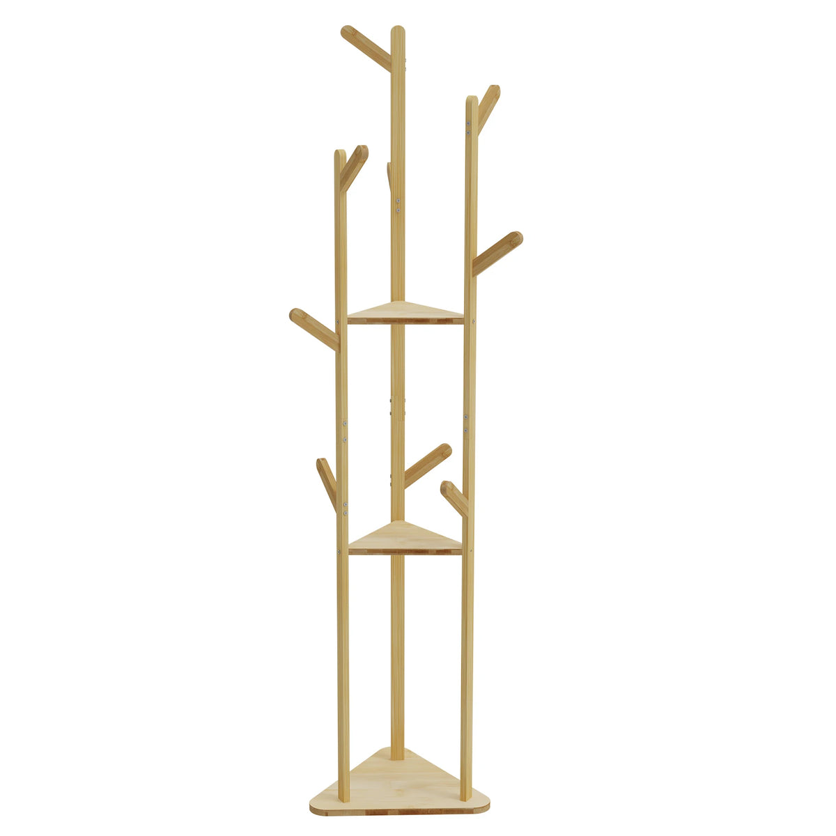 OEM Corner Coat Rack Bamboo Natural