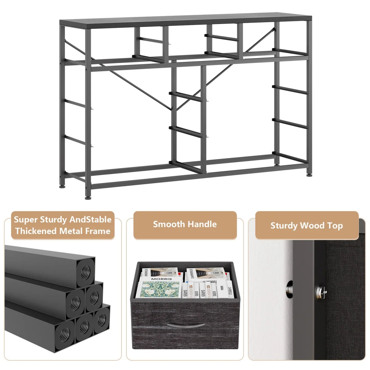 10-Drawer Storage Dresser - MDF - Black