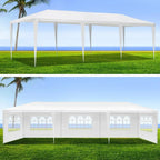 OEM Outdoor Marquee Gazebo Party Tent with 5 Removable Window Side Panels Steel Frame White 3x9m