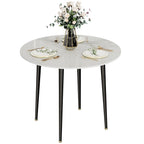 OEM Dining Table Round Sintered Stone Top Light Grey