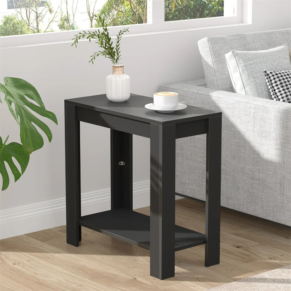 OEM End Table 2-Tier Storage Shelf Black