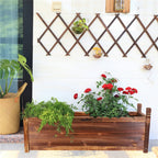Wooden Raised Planter Box - 90x30x34cm - Dark Brown