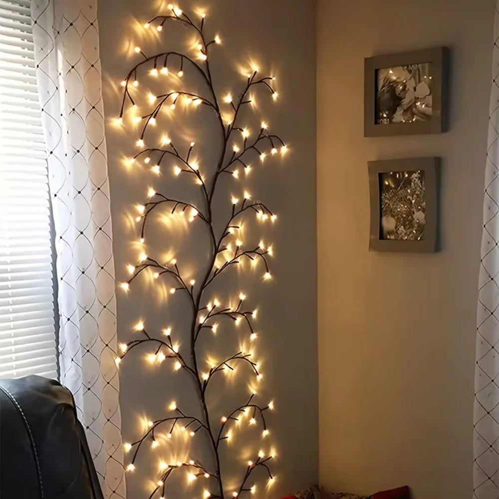 OEM Flexible Birch Vine LED String Lights 8 Modes 96 LEDs