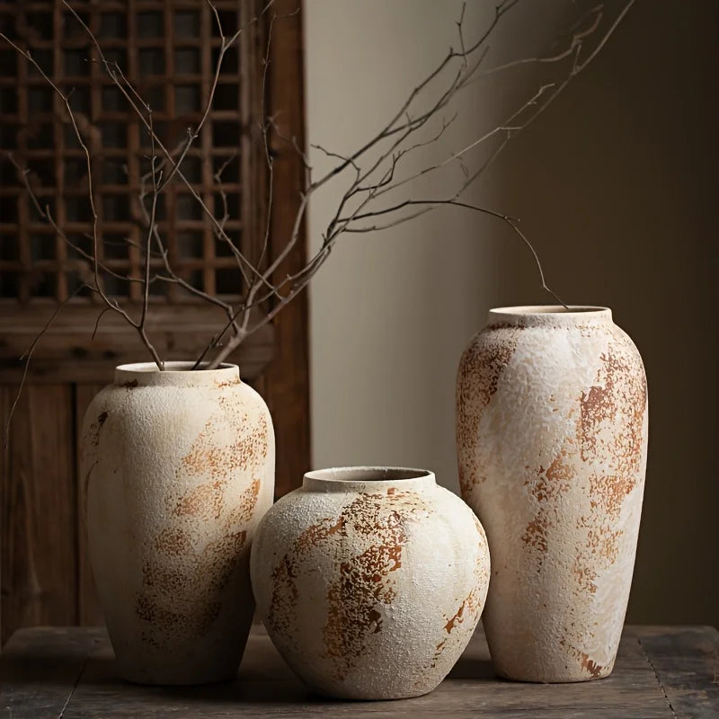 OEM Decorative Vase Speckled Ceramic Design Beige Small