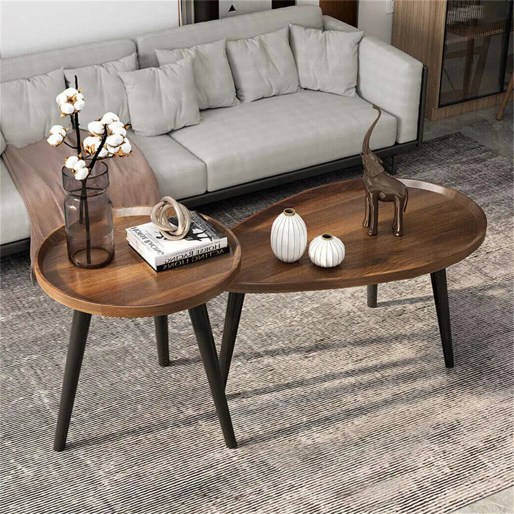 Nesting Coffee Table Set - MDF - Walnut
